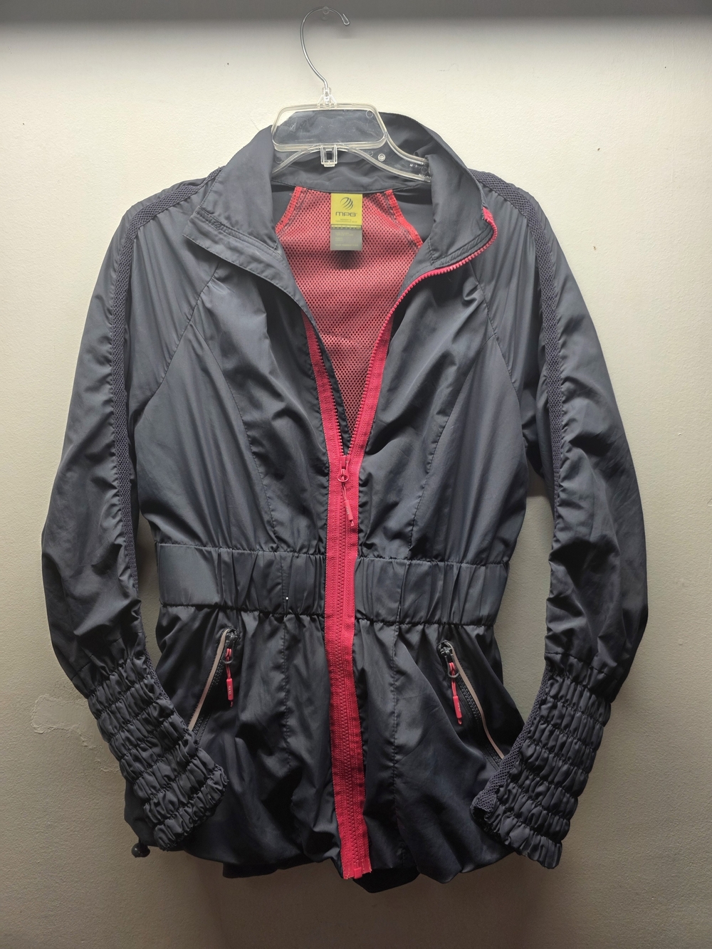 MPG Gray Utility Jacket with Pink Trim